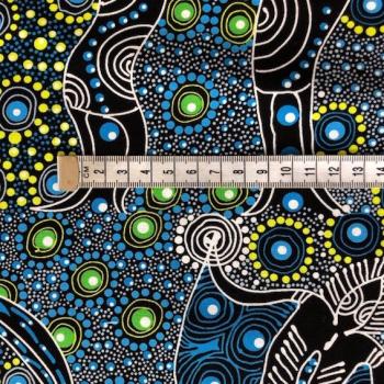 Preview: BLUE DANCING SPIRIT Aborigines Stoff aus Australien